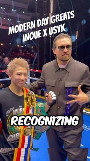 USYK WALKS UP TO INOUE AFTER HIS BOXING MASTERCLASS IN RIYADH