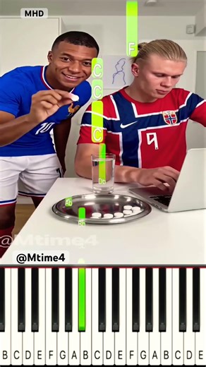 Haaland's reaction when Mbappé puts on a mask 😂 @Mtime4 - Piano Tutorial