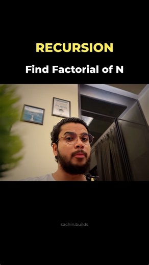 🔢 Find Factorial of N Using Recursion in Java 💻⚡ | Factorial Using Recursion | Java DSA #Shorts