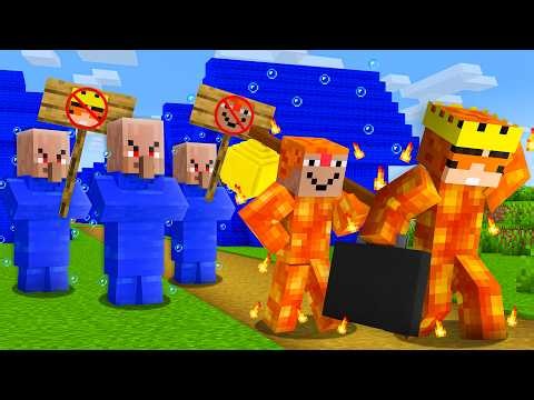We Were Kicked Out By Water Villager Family in Minecraft..