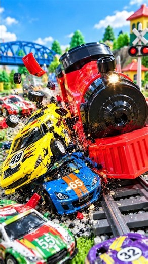 Crash Train vs Car #traintoyscrash #traintoys