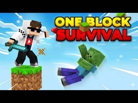 "surviving on only ONE BLOCK in minecraft!"