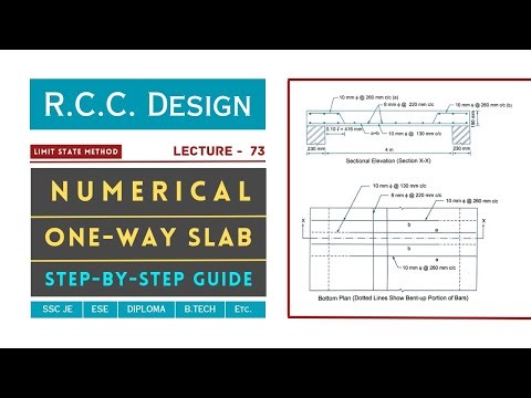 One-way Slab | Numerical Problem | Lecture - 73 | Limit State Method | RCC Design | Civil TechMate