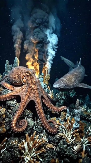 Octopus vs Sleeper Shark | Face to Face at a Deep-Sea Volcano | Deep Wildlife