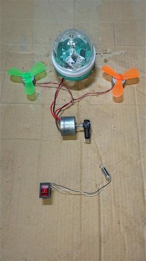 Powering Two Mini DC Fan Motor & Dj Disco Light With Mini Gear Box Coreless Motor _ DC Motor #shorts