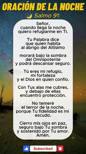 Oración de la Noche 🌙 Salmo 91: Bajo la Sombra del Altísimo