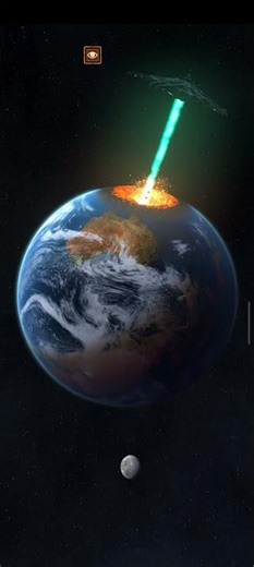 Big UFO destroying a planet (3d Simulation)