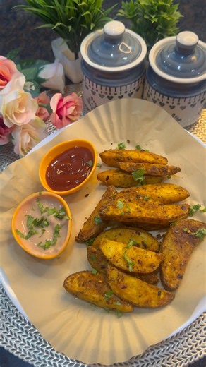 Crispy Air Fryer Potato Wedges 🔥 | Easy Potato Wedges Recipe #recipe #airfryerrecipes #fyp #viral
