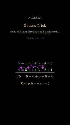 Gauss’s Trick: Adding 1 to $n$ in Seconds! 🔢✨