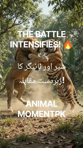 Lion vs Tiger Fight Begins! 🦁🐅 Intense Wildlife Showdown | Animal Momentpk