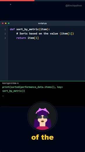 🐍 Unlock precise dictionary sorting! Learn how the `sorted()` function and a sim... #Python #Shorts