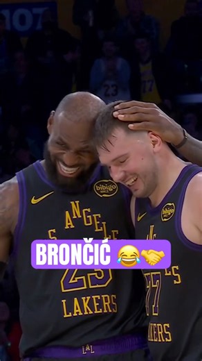 This moment between LeBron & Luka 😂