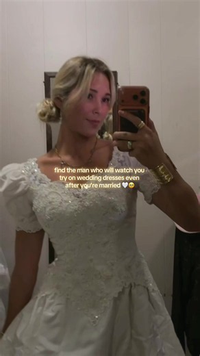 I fear I’ll never get tired of trying on wedding dresses 😂 #wedding #weddingdress #husband #couple #trending