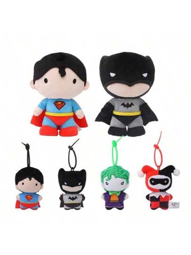 DC Comics 20cm Héroe de la Liga de la Justicia de DC Juguete de peluche y 9cm Batman Superman Llavero de peluche Harley Quinn Joker Muñecas de dibujos animados lindos y creativos Regalos de Navidad | SHEIN