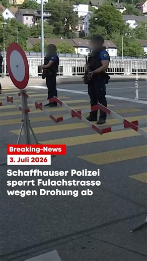 Grossaufgebot in Schaffhausen: Polizei sperrt Fulachstrasse nach Drohung gegen Moschee