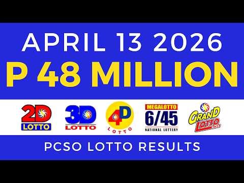 9pm Lotto Result Today April 13 2026 PCSO