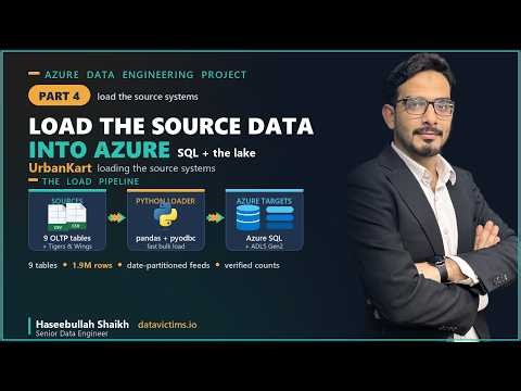 Load the Source Data into Azure - SQL Database + Data Lake (Python, pyodbc) | UrbanKart Part 4