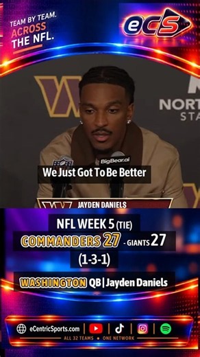 Jayden Daniels on Washington's Week 5 Tie vs. Giants | We Just Got To Be Better
