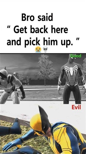 Spider-Man rips Wolverine in half and cake walks away
