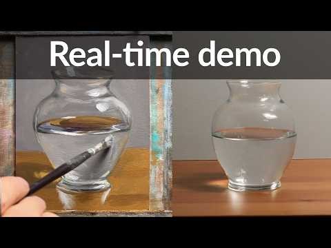 How to paint glass and water - oil painting demo by Aleksey Vaynshteyn