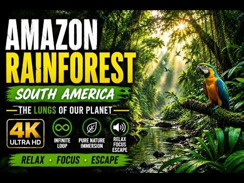 Rainforest Sounds & Visuals 🌿🌧️ | Infinite Loop 🔁 | Amazon 4K ✨