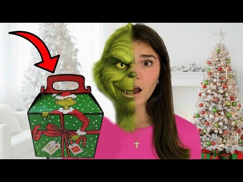 Don't Eat The MCDONALDS GRINCH MEAL! She Turned Into A GRINCH!