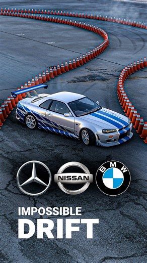 BMW M3 vs MERCEDES AMG vs NISSAN Skyline: IMPOSSIBLE DRIFT BETWEEN CONES 🤯 (BeamNG.drive)