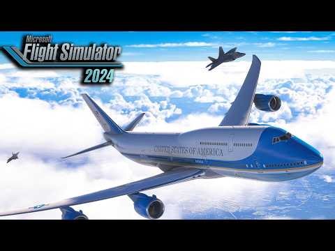 Air Force One | Flight Simulation 2024 | Military Fighter Escort