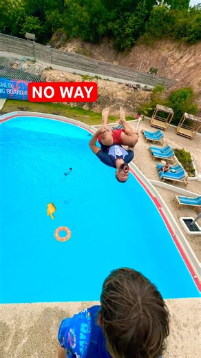 Top 4 impossible jumps into the ring at the swimming pool from a diving board