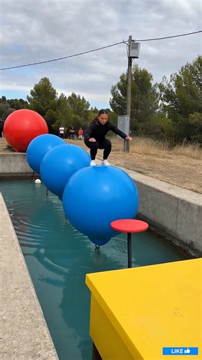 Impossible Water Obstacle Course Challenge 😱 #shorts #waterobstacle #obstaclecourse #extremesports