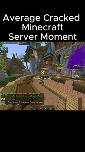 Average Cracked Server Moment 💀🔥#shorts #minecraft #crystalspvp #viralvideos