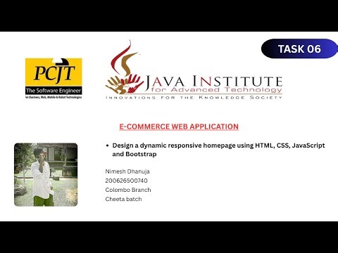 Web Project Task 06 | 1st Year | Semester 01 | Java Institute | Nimesh Dhanuja