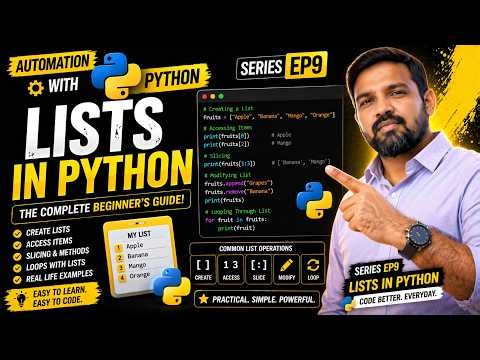 Master Python Lists | Indexing, Slicing, Methods & Automation Use Cases | Full Tutorial