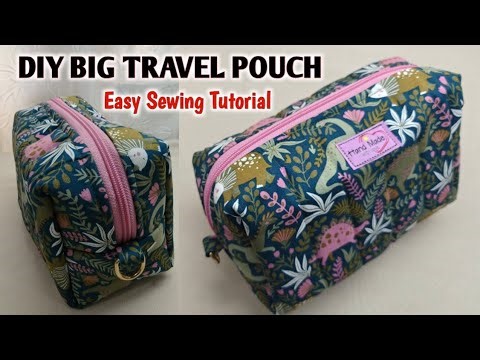 JUST 5 MINUTES!!! DIY Box Pouch / Travel Pouch Easy Sewing Tutorial | How to make a zipper pouch