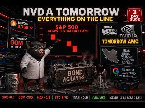 S&P 3-Day SLIDE — BTC TESTED $76K — IRAN STRIKE ON HOLD — NVDA TOMORROW IS Everything