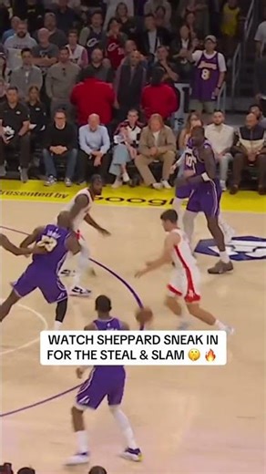 Sheppard with the quick hands for the steal and takes off for the slam ✈️