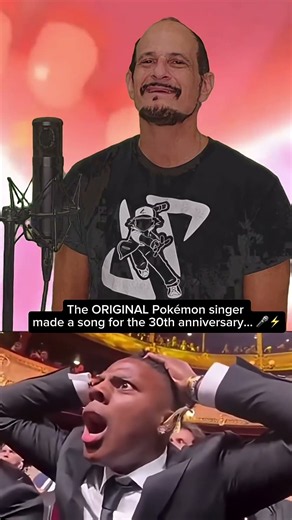 His reaction to the ORIGINAL Pokémon theme singer 😳⚡ #JasonPaige #Pokemon