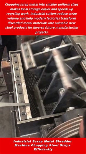 Industrial Scrap Metal Shredder Machine Chopping Steel Strips Efficiently