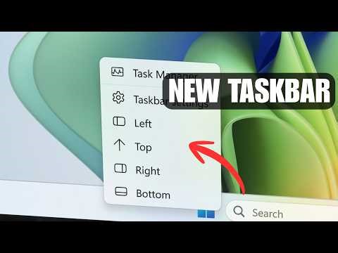 Windows 11's New Taskbar Reposition System – First Look