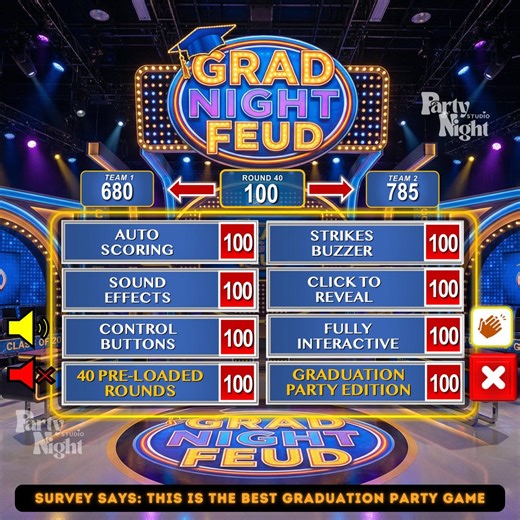 Friendly Feud Graduation Party Game, Editable Powerpoint Game Show With Auto Score, Grad Night Games for Adults and Families - Etsy