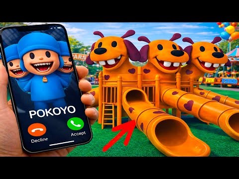 CURSE of LOULA Pocoyo SLIDE - story about ELLY PATO transformation in DOUBLE SLIDE