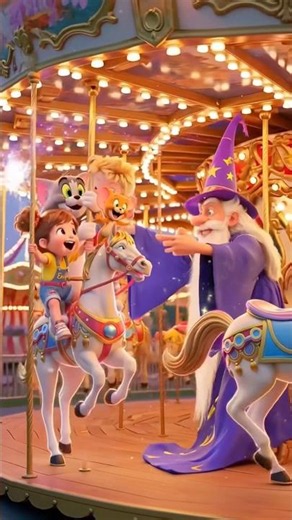 Milo and Emily at the Amusement Park! 🎠 The Magician Brings the Horse to Life | Cartoons for kids