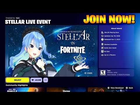FORTNITE LIVE EVENT: STELLAR Suisei Concert (How to Join + Rewards!)