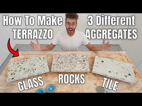 How To Make TERRAZZO using Glass, Rocks, & Broken Tile!