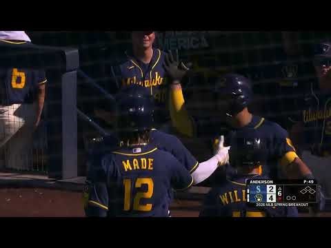 Brewers No. 2 prospect Luis Peña crushes an opposite-field three-run homer! 💪 (He's only 19! 😳)