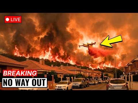 Spain on FIRE! Wildfires DESTROY Everything in Girona, Thousands TRAPPED !