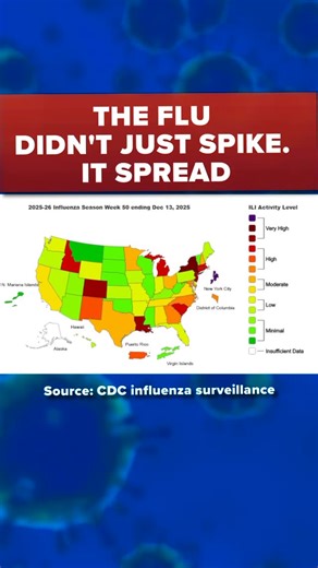 Ben Briscoe | Consumer News Explainer on Instagram: "This is CDC data showing how flu activity has spread week by week across the U.S. since October. It helps explain why so many people are calling this season the “super flu” with stronger flu symptoms like high fevers and a cough that won’t go away. Part of my ongoing series breaking down what’s actually happening this flu season. 👉 Follow for the next post: the top 5 mistakes people make when cleaning after the flu."
