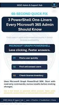 3 PowerShell One-Liners Every Microsoft 365 Admin Should Know | M365 Admin Tips