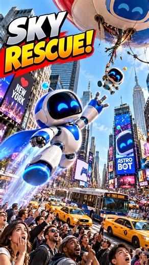ASTRO BOT Saves the Tiny Robot in Times Square! 🚕🤖 | New York Sky Rescue #astrobot