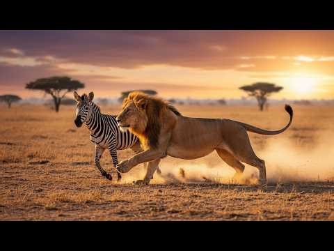 Survival of the Fittest: Zebras Battle African Lions